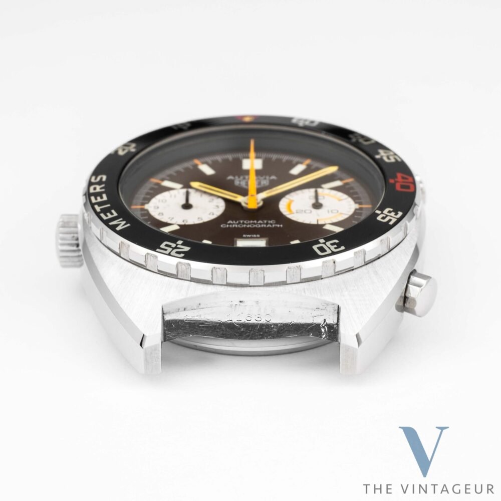 Heuer autavia 11630p decompression diver chronograph brown ghost mirror meters bezel - immagine 5